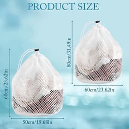 Waszak - 2 Stuks - Duurzaam Polyester - Mesh Waszakken - Voor Kleding/Bra/Sokken - Beschermt Delicate Kleding - Ideaal voor Grote Ladingen - Wasmand — thumbnail 5