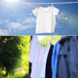 Winddichte sleutelband, 10 m, 33 voet, antislip kunststof koord, draagbaar wasrek voor op reis, voor camping, wasgoed, buiten, binnenplaats, grijs — thumbnail 2