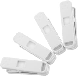 4 stuks- Wasknijpers-wasknijpers kunststof -wasknijpers groot-wasknijpers plastic -Badlaken Knijpers -Strandlaken Knijpers-Handdoek Knijpers-Voor dagelijks wasgoed, strandhanddoek, badhanddoek--Winddicht- Anti Slip-Wit-8.5cm — thumbnail 1