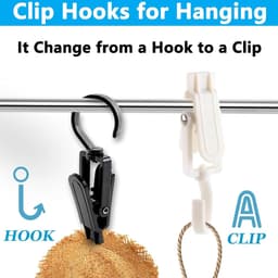 Set van 20 washaakjes met clips – Washaakjes met klem – Ophanghaken – Opbergclips voor de kast – Kunststof – Zwart — thumbnail 5
