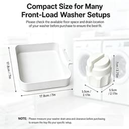 KZQ Afvoerbak voor wasmachine - Afvoerbak - Hulpmiddel voor het openen van de deksel - Universele afvoergeleider - Samsung afvoergeleider - 17,8 x 17,8 x 5 cm - Geschikt voor kelders, appartementen, stacaravans en garages - 4-delige set — thumbnail 2
