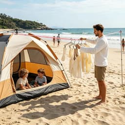 waslijn, verstelbare drooglijn, drooglijn, voor balkon, terras, tuin, huis, badkamer, camping, hotel, slaapzaal — thumbnail 2