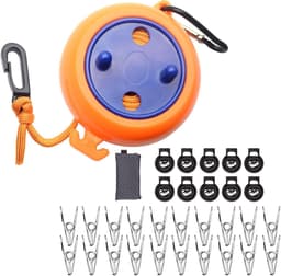 Waslijn, 8M Draagbare Intrekbare Reizen Doek Line, Wastouw, Anti Winding Line Kleding Airer Hanger voor Reizen Vakantie Outdoor Indoor (Lijn+Clips+Bag) — thumbnail 2