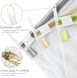 Waszakken, Wasmachine-Waszakken, Herbruikbare En Duurzame Mesh-Waszakken Voor Delicate Blouses, Kousen, Ondergoed, Bh's, Lingerie En Babykleding - 5-Delige Set (2L + 2M + S) — thumbnail 5