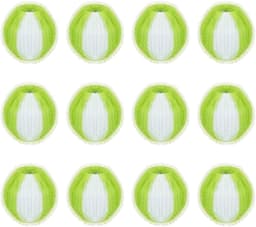 Set van 12 herbruikbare wasballen, haarvanger voor de wasmachine | effectieve haarvanger tegen katten- en hondenharen, voor kleding, handdoeken en beddengoed, mosterdgroen + wit — thumbnail 2