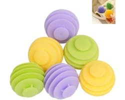 6 stuks - Wasballen voor wasmachine - anti-klit drogerballen - voor wasmachines - 5.6×5.5cm - groen+geel+paars