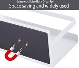 Koelkastrek 2-delig magnetisch kruidenrek - ruimtebesparende koelkast organizer voor de keuken (wit) Wasmachine rek — thumbnail 4