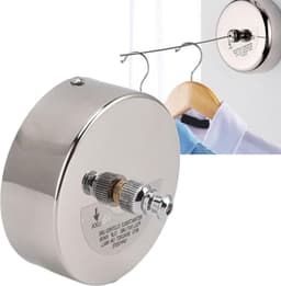 Retractable Clothesline - Stainless Steel Double Pulley Washing Rope - Wall Extendable Drying Rack - Indoor and Outdoor Use - 2.8M — thumbnail 1