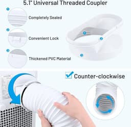 Raamafdichting voor airconditioning - 4 stuks - mobiele airconditioner - raamadapter - 15 meter afvoerslang - diameter 13 cm - raamafdichting — thumbnail 4