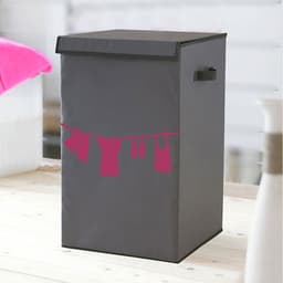 CALICOSY - Opvouwbare wasmand met deksel en twee handvatten 58x35x35cm — thumbnail 2