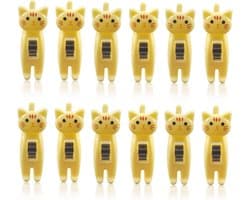 12 stuks kattenvormige zakclips leuke chip clips papieren clips Japanse wasknijpers kleding pennen grappige chip clips voedseltas clip voor snack chips opslag (geel)