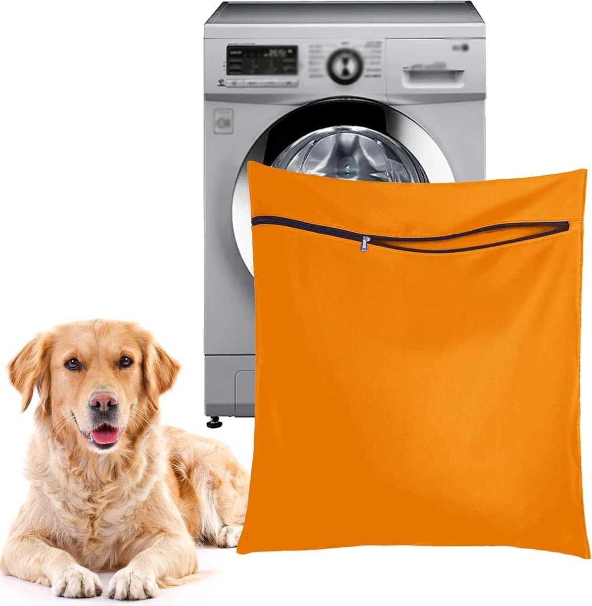 Honden- en Kattenwaszak, Beschermt Wasmachine Tegen Dierenhaar, Geschikt Voor Dierenbedden en Dekens, 70 x 60 cm — afbeelding 1