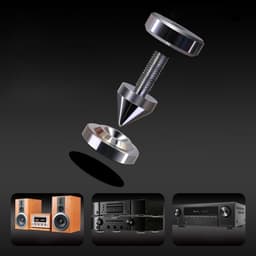 Luidspreker Isolatie Voeten - Speaker Dempers - Muziekverbetering - Roestvrij Staal - 35mm - Zilver — thumbnail 4