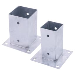 Bodemhulzen Vierkante Palen - Paalhouders Grondankers - Tuinprojecten Bevestigen - Gegalvaniseerd Staal - 7x7 en 9x9 cm - Zilver — thumbnail 1