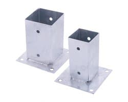 Bodemhulzen Vierkante Palen - Paalhouders Grondankers - Tuinprojecten Bevestigen - Gegalvaniseerd Staal - 7x7 en 9x9 cm - Zilver
