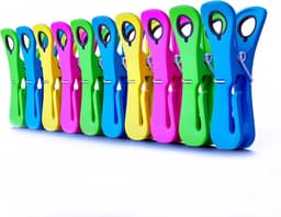 Wasknijpers met Haken - Kledingknijpers Ophanghaken - Ruimte Besparen - Dubbele Haakpunten - 48 stuks - Meerkleurig — thumbnail 1