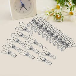 20 Stuks RVS Wasknijpers voor Buitengebruik, Sterke en Duurzame Kledingclips voor de Was en Huishouden — thumbnail 4