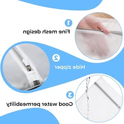 Set van 8 Wasnetten voor de Wasmachine 40x30cm, Kleine Waszakken met Verborgen Rits, Ideaal voor Fijne Was, T-Shirts, Ondergoed en Kousen — thumbnail 4
