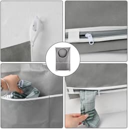 BRENZOOS- Waszak Waterdicht - Hangende Waszak - Grote Capaciteit - Polyester - 50 x 77 cm - Ruimtebesparend Ontwerp - Wasmand — thumbnail 5