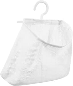 Opbergtas Wasknijpers - Hangende Net - Spullen Organiseren - 360 Graden Haak - 24.5 x 22 cm - Wit — thumbnail 1