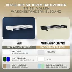Droogrek Muur - Uittrekbaar Droogrek - Was Drogen - Ruimtebesparend Ontwerp - 4m Drooglijn - Zwart — thumbnail 3