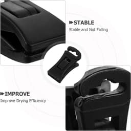 40 Stuks Zwarte Plastic Sokkenklemmen met Haak Antislip Droogrek Clips voor Waslijn Kleding Veelzijdige Sokkenhouder Geschikt voor Diverse Stoffen Formaten Duurzaam Stevig — thumbnail 5