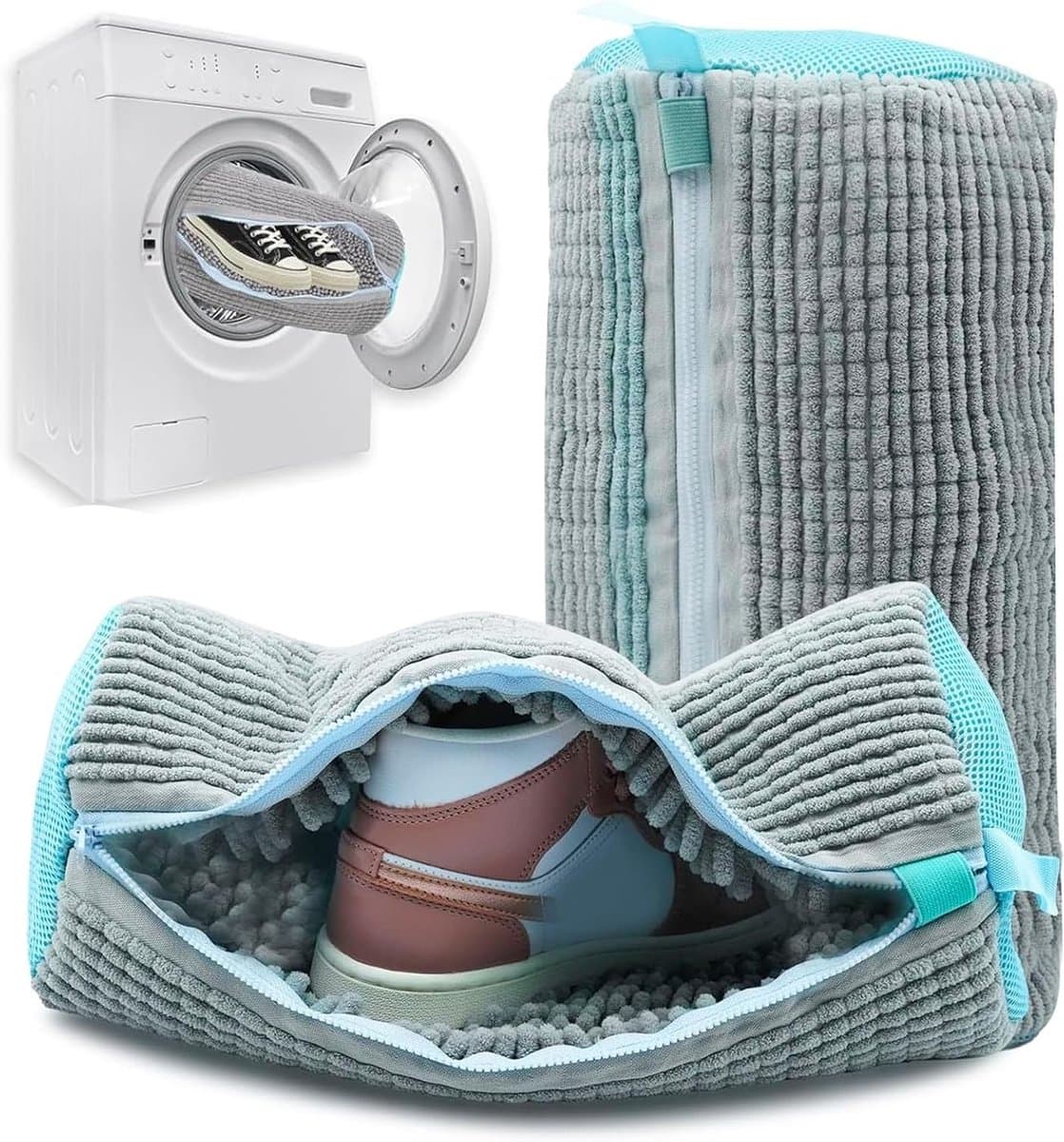 Set van 2 Herbruikbare Schoenwaszakken met Rits, Geschikt voor Wasmachine en Droger, Ideaal voor Sneakers, Laarzen en Sportschoenen — afbeelding 1