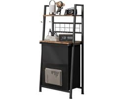 Wasmand met Plank en Uittrekbare Waszak - Ruimtebesparend & Multifunctioneel - Metalen Frame + Oxford Stof - 50L Capaciteit - Was Sorteer Systeem Badkamer Slaapkamer - Wasmand Kast Organizer