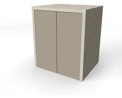 Wasmachinekast - Opbergkast - Ruimte Besparen - Push-pull deuren - 79 x 91 cm - Taupe/Steen