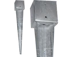 Vierkant Grondanker - Slaganker Staal - Stevig Fundament - Thermisch Verzinkt - 750 of 900 mm - Zilver