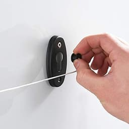 Uittrekbare Waslijn - Wandwaslijn - Ruimte Besparen - Automatisch Intrekken - 3 Meter - Zwart — thumbnail 4