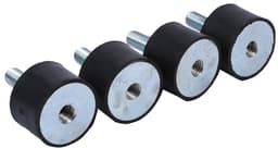 Dailygoods- Schokdemper Rubber - Trillingsdempers - Silent Block Isolator - Cilindrische Beugels - Pack van 4 - Zwart/Zilver - Trillingsdemper — thumbnail 2