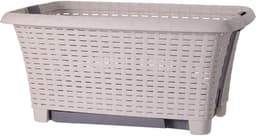 Bathroom Solutions wasmand op poten - beige - 35 ltr - 60 x 40 x 28 cm - Wasgoedmanden — thumbnail 4
