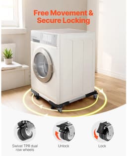 Solvix Wasmachine Verhoger – Tussenstuk Wasmachine Droger – Wasmachine Ombouw – Wasmachine Opbouwmeubel – RVS Onderstel Verstelbaar 40-60 cm – Voor Wasmachine en Droger — thumbnail 5
