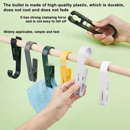 Grote Wasknijpers - Kledingclips Ophangen - Kleding Organiseren - Duurzaam Kunststof Materiaal - 13.4 cm Lang - 6 Kleuren — thumbnail 3