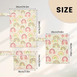 Een set van 3 tassen, een driedelige natte badtasset, luiers, waterdichte waszak, reiswaszak, waszak, waterdichte zwembadtas. — thumbnail 2
