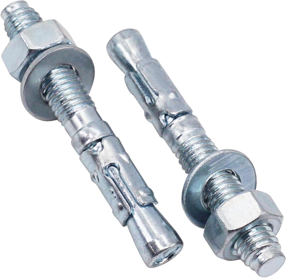 Wigankers Metaal - Betonpluggen M8 - Bevestigen in Beton - Verzinkt Staal - 6 Stuks M8x60mm - Zilverkleurig — afbeelding 1