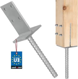 Paaldrager voor Inbetonneren - Betonanker Houtverbinder - Fundering Verstevigen - Thermisch Verzinkt Corrosiebestendig - 130x90x6mm - Zilver — thumbnail 1