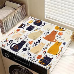 Wasmachine Droger Cover - Beschermhoes Mat - Apparaten Beschermen - Antislip Rubber - 60 x 60 cm - Kat — thumbnail 1