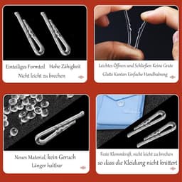 Mini Kledingknijpers - Plastic Clips - Kleding Organiseren - Tanden Ontwerp - 300 Stuks - Transparant — thumbnail 4