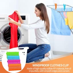 Allecto - Wasknijpers - 60 Stuks Wasknijpers met Mand - Kleurrijk en Duurzaam - Geschikt voor Kleding en Sokken - Ideaal voor Binnen en Buiten - St... — thumbnail 4