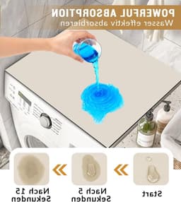 Wasmachine en Droger Beschermhoes, Stofdicht en Antislip Rubber Mat voor Keuken en Wasruimte (Beige, 60 x 60 cm) — thumbnail 2