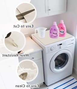 Wasmachine en Droger Beschermhoes, Stofdicht en Antislip Rubber Mat voor Keuken en Wasruimte (Beige, 60 x 60 cm) — thumbnail 3