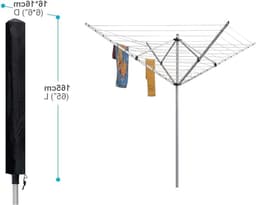 Waterdichte en UV-bestendige beschermhoes voor droogmolens - Weerbestendige tarpaulin in donkergroen, 168 x 30 x 30 cm, ideaal voor buitengebruik en bescherming tegen stof — thumbnail 2