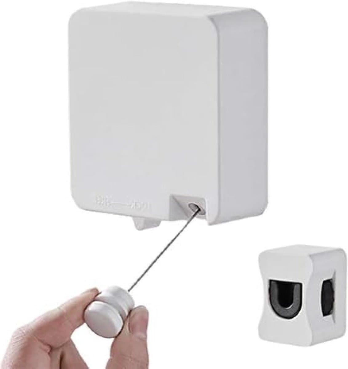 Waslijn Uittrekbaar - Drogrek Binnen - Ruimte Besparen - Zonder Boren - 3 Draden 6 Meter - Zilver — afbeelding 1