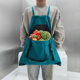 Schort met zak - Oogsttas draagbaar - Tuinieren oogsten - Opvouwbaar ontwerp - 50 x 60 cm - Groen — thumbnail 3