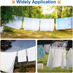 Waslijnrol - Kledingrol - Kleding Drogen - Duurzaam Materiaal - 5 inch Wiel - Wit — thumbnail 4