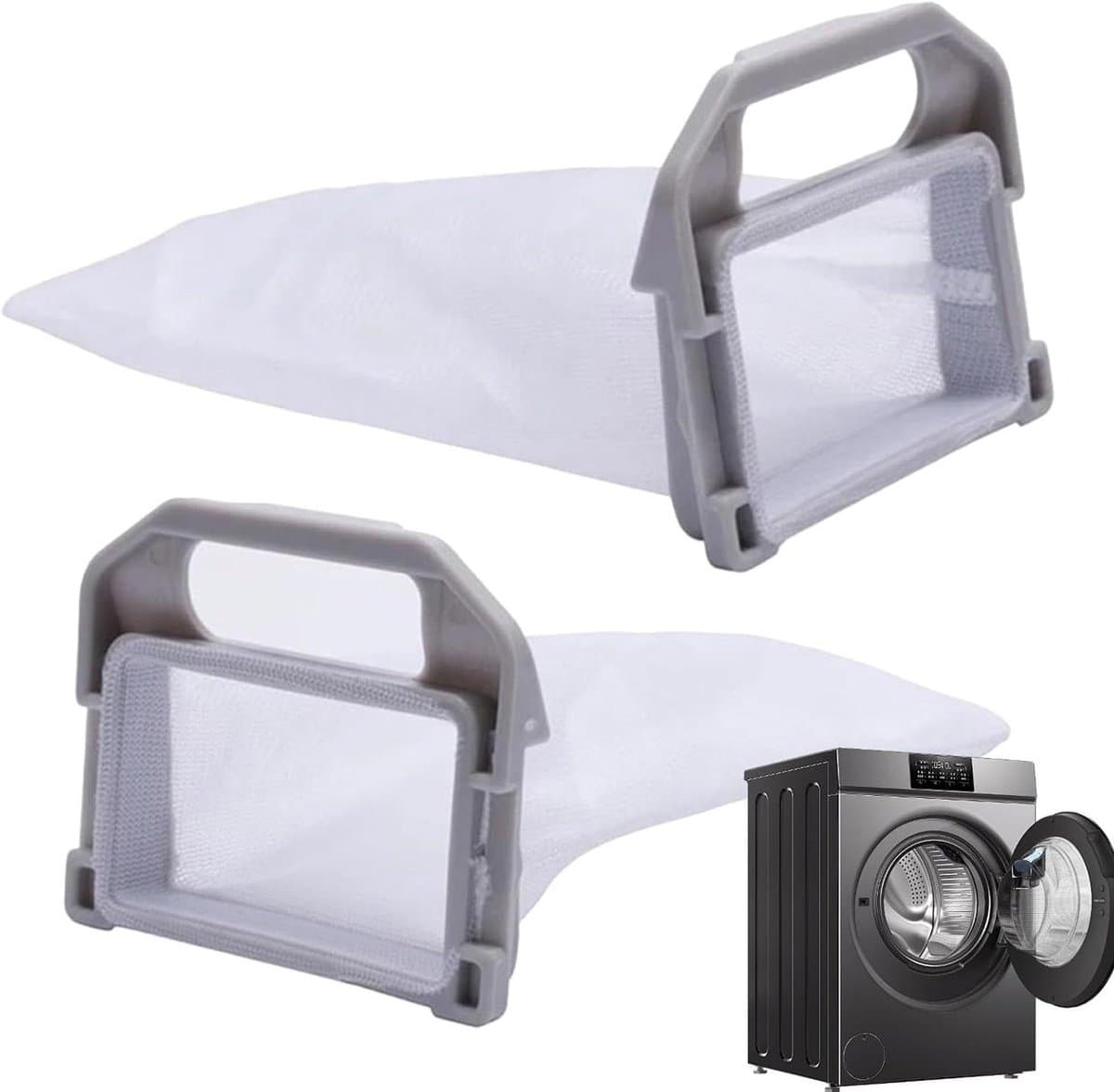 Wasmachine Haarvanger - Pluizenfilter Wasmachine - Schone Was Krijgen - Herbruikbaar ABS Materiaal - 2 stuks - Grijs — afbeelding 1