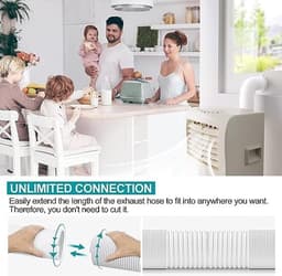 Dailygoods- Afvoerslang 2M - Flexibel - Hoogwaardige materialen - Eenvoudig te installeren - Duurzaam - Geschikt voor mobiele airco - Airconditioner Slang — thumbnail 5