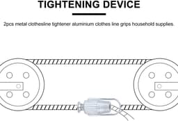 Dailygoods- Waslijn Aanscherper Set van 2 - Aluminium - Duurzaam - Huishoudelijke Leveringen - Kledinglijn - Sterke Constructie - Waslijnspanner — thumbnail 4